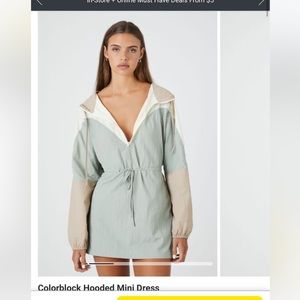 Wind Breaker Dress Colorblock Hooded Mini Dress - Active Dress